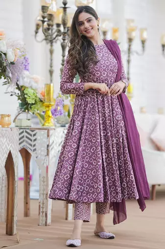 Anarkali suit with dupatta stitched