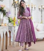 Anarkali suit with dupatta stitched