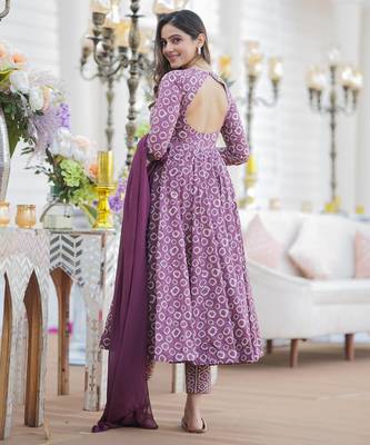 Anarkali suit with dupatta stitched 4