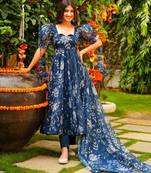 Anarkali suit with dupatta stitched