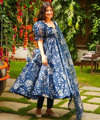 Anarkali suit with dupatta stitched 2