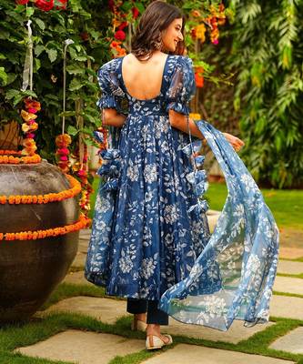 Anarkali suit with dupatta stitched 4
