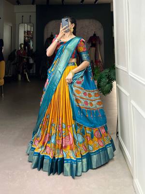 Teal Lehenga Choli Set 3
