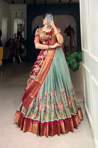 Light Green Traditional Lehenga Choli Set