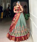 Light Green Traditional Lehenga Choli Set