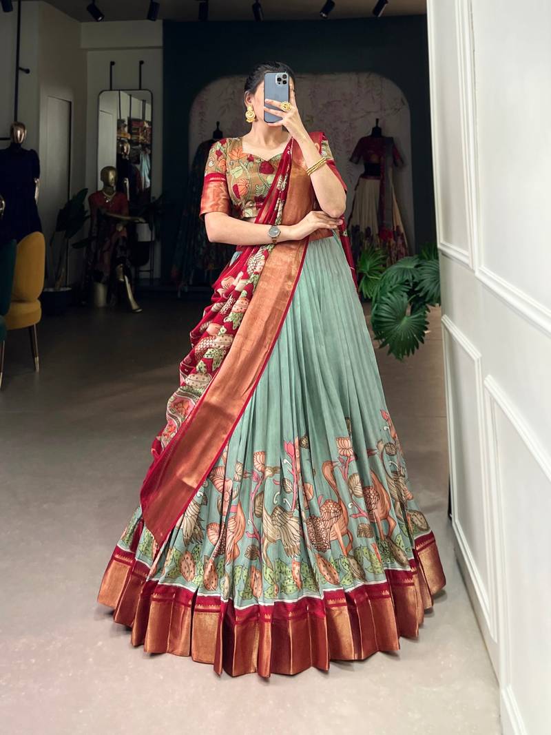 Light Green Traditional Lehenga Choli Set