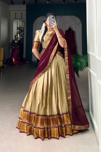 Cream Traditional Lehenga Choli Set