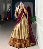 Cream Lehenga Choli Set