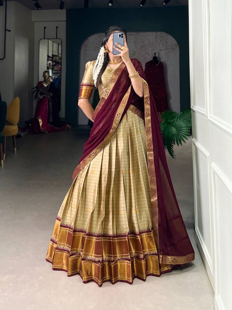 Cream Traditional Lehenga Choli Set