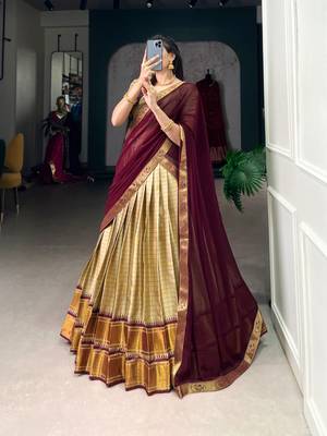 Cream Lehenga Choli Set 3