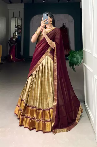 Cream Lehenga Choli Set