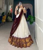 White Womens Traditional Lehenga Choli Set