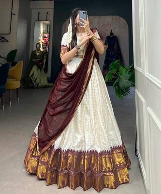 White Womens Lehenga Choli Set 3