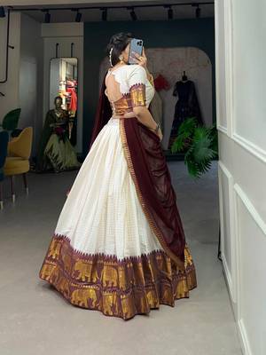 White Womens Lehenga Choli Set 4
