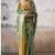  GREEN tissue silk blend saree for festive & party wear