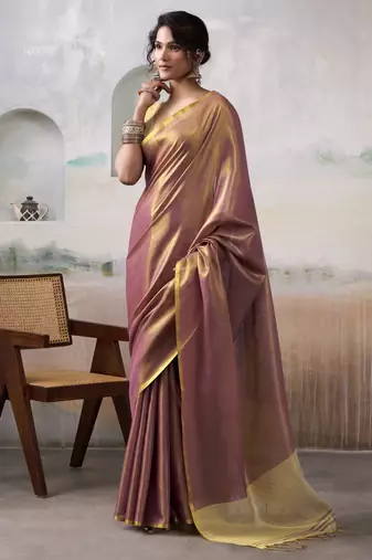  PURPLE tissue silk blend saree for festive & party wearR