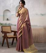  PURPLE tissue silk blend saree for festive & party wearR