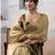 CREAM tissue silk blend saree for festive & party wear