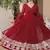 Red geogette embroidered gown - free size