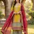 Yellow silk blend embroidery sequin salwar suit 