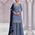 Blue silk blend embroidery sequin salwar suit 