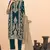 Teal blue silk blend embroidery sequin salwar suit 