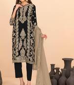 Mehendi silk blend embroidery sequin salwar suit 