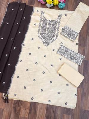 White & black cotton embroidery patch work slawar suit 2