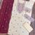 White & maroon cotton embroidery patch work slawar suit
