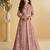 Pink silk blend embroidered sequin anarkali suit 