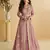 Pink silk blend embroidered sequin anarkali suit 