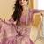 Pink silk blend embroidered sequin anarkali suit 