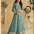 Blue silk blend embroidered sequin anarkali suit 