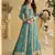 Blue silk blend embroidered sequin anarkali suit 