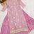 Pink silk blend embroidered sequin anarkali suit 