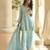 Sky blue silk blend real mirror hand salwar suit