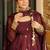 Chocolate silk blend embroidered sequin anarkali suit 