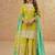 Olive silk blend  embroidered sequin salwar suit 