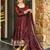 Chocolate silk blend embroidered sequin anarkali suit 