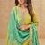 Olive silk blend  embroidered sequin salwar suit 