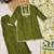 Green chinon readymade suit with embroidery & sequence work