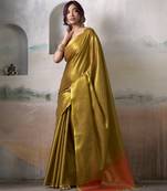  GOLDEN tissue silk blend saree for festive & party wear