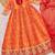 Orange silk blend embroidered coding anarkali suit