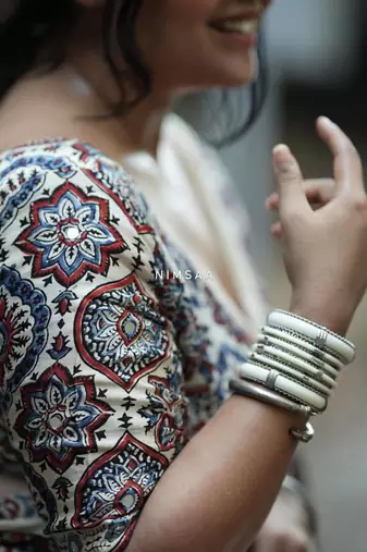 New Fancy Semi Model Silk Ultra Soft With ajarakh Print And Real Mirror work Saree For Women's