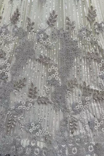 White Color Embroidery,Dori With Sequince And Zircon Diamond Work Net Lehanga Choli