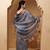grey handcrafted bandhani pre-stitched silk saree