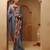 grey handcrafted bandhani pre-stitched silk saree