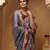 grey handcrafted bandhani pre-stitched silk saree