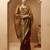 brown-maroon hnadcrafted bandhani pre-stitched silk saree