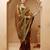 brown-maroon hnadcrafted bandhani pre-stitched silk saree
